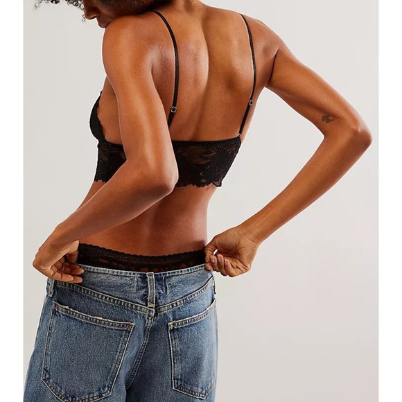 NWT Free People Everyday Lace Longline Bralette 2-Pack / Black Women’s size L - Picture 3 of 6